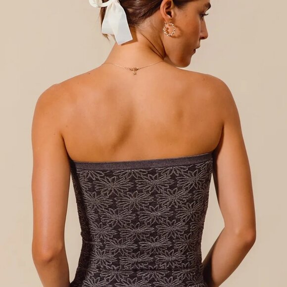 SO ME Jacquard Floral Two Tone Seamless Tube Top - Picture 15 of 16